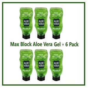 Max Block Aloe Vera Gel 6 Pack Burn Skin First Aid